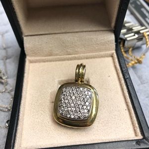 Diamond 18k gold/silver David Yurman pendant